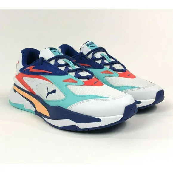 Puma RS-Fast CS Courtside Shoes Sneakers White Blue Athletic Casual 381454-01 - Picture 3 of 9